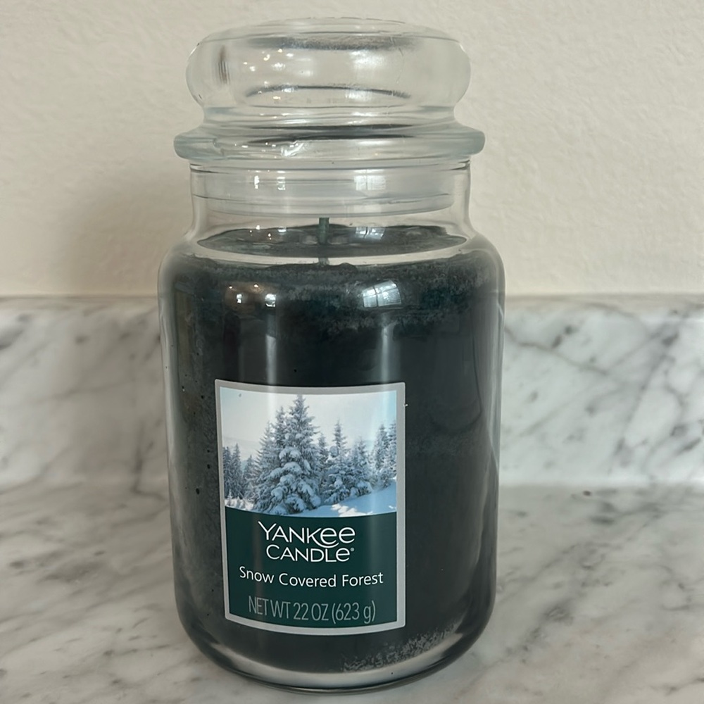 Yankee candle snow covered forest